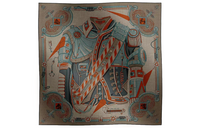 HERMES Knit Scarves Men's Elephant Gray