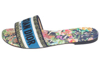 DIOR Dway Rubber Sole Quiet Slide Slippers Women's Blue Black