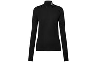 LOUIS VUITTON Ribbed Accent Pullover Knitwear Women's Black