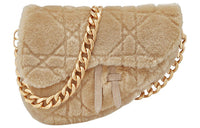 DIOR Shearling Saddle Bag Shoulder Bag Crossbody Bag Handbag Women's Brown