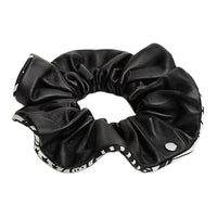 HERMES Lambskin Hair Tie Women's Black