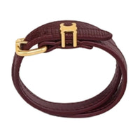 CELINE Brass, Calfskin, Lizard Skin Bracelets Women's Red