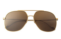 SAINT LAURENT Titanium Aviator Sunglasses Unisex Brown