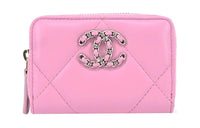 CHANEL Lambskin Wallet Women's Pink