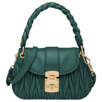 MIU MIU Matelassé Leather One Shoulder Handbags Women's Billiard Green
