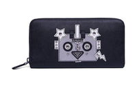 PRADA Calfskin Wallet Women's Marine Blue