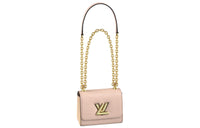 LOUIS VUITTON Twist Lizard Skin Shoulder Bag Crossbody Bag Mini Women's Light Pink
