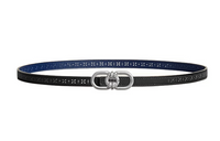 HERMES Signature Plaisance Smooth Buckle Leather Belts Women's Black Width 1.3cm