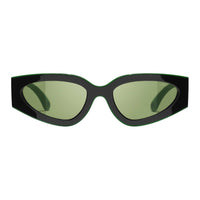 CHANEL Organic Acetate Fiber Irregular Shape Sunglasses Men's Green
