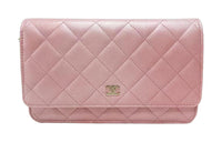 CHANEL WOC Goatskin Shoulder Bag Crossbody Bag Wallet Women's Pink