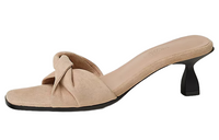HERMES Giny Slide Slippers Women's Beige