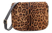 SAINT LAURENT Leather Crossbody Bag Shoulder Bag Women's Brown & Black