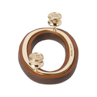 MIU MIU Metal Leather Brooches Women's Brown