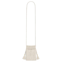 CELINE Triomphe Wool Crossbody Bag, Shoulder Bag Women's Gray White