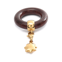 HERMES Brass Wood Pendants Women's Brown