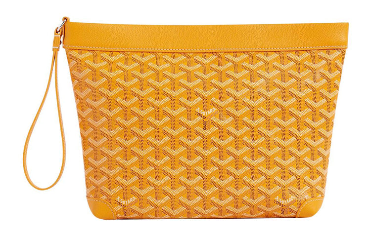 GOYARD Canvas With Calfskin Dog's Teeth Toiletry Bags Storage Bags Clutches Unisex Yellow