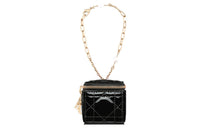 DIOR Patent Leather Cowhide Clutch Extra Mini Women's Black
