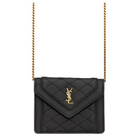 SAINT LAURENT Lambskin Chain Bag, Crossbody Bag, Shoulder Bag Women's Black