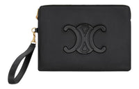 CELINE Cow Leather Clutch Women's Black
