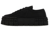 PRADA Women's Gabardine Wheel Platform 'Triple Black'