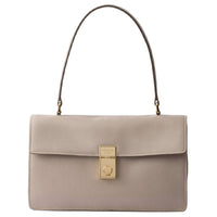 PRADA Soft Sound Cow Leather Shoulder Bag Medium Size Women's Pumice