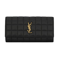 SAINT LAURENT CASSANDRE Lambskin Wallet Tubas Women's Black