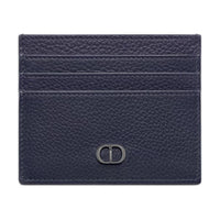 DIOR Calfskin Card Holder Men's Marine Blue