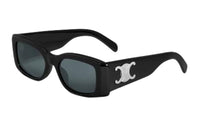 CELINE Women's Logo Acetate Rectangular Sunglasses Black