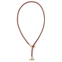 Loro Piana Cow Leather Necklaces Women's Russet