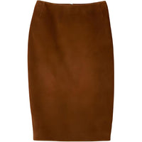 MIU MIU Leather Long Skirt Women's Hazelnuts