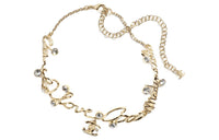 CHANEL Metal Rhinestone Necklaces Women's Gold