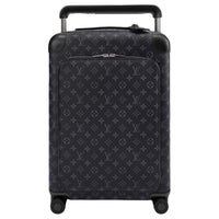 LOUIS VUITTON Monogram Eclipse Coated Canvas Cow Leather Patchwork Trim Trolley Bag Unisex Black