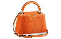 LOUIS VUITTON Capucines Mink Fur Capusin Shoulder Crossbody Handbag Mini Women's Orange