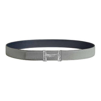 HERMES Calfskin Leather Belts Men's Gray Width: 3.2CM