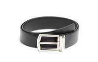 PRADA Leather Leather Belts Men's Black Width 3.4cm
