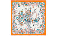 HERMES Silk Scarves Women's Orange