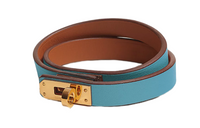 HERMES Kelly Bangles Women's Denim Blue