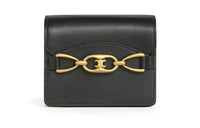 CELINE Cow Leather Card Holder Women's Black
