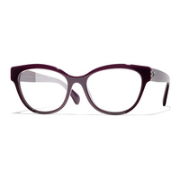 CHANEL Acetate Butterfly Eyeglass Frames Women's Red