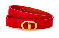 DIOR Leather Wristbands Women's Red