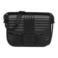 PRADA Diagramme Leather Shoulder Bag Women's Black