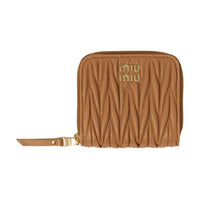 MIU MIU Leather Wallet Trumpets Women's Caramel