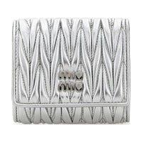 MIU MIU Leather Wallet Women's Silver