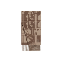 HERMES Cashmere Knit Scarves Unisex Brown/Khaki