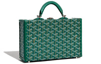 GOYARD Grand Hôtel Canvas With Leather Box Bag Handbags Women's Green