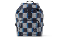 LOUIS VUITTON Montsouris Cow Leather Trim Backpack Regular Men's Blue Moon