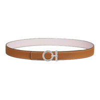 HERMES Leather Belts Unisex Gold/Light Purple Width 2.4cm