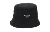PRADA Calfskin Wool Bucket Hats Men's Black
