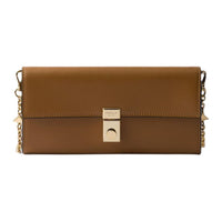 PRADA Calfskin Shoulder Bag Women's Brown Sugar Brown