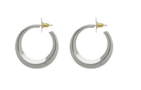 SAINT LAURENT Brass Earrings Women's Silver